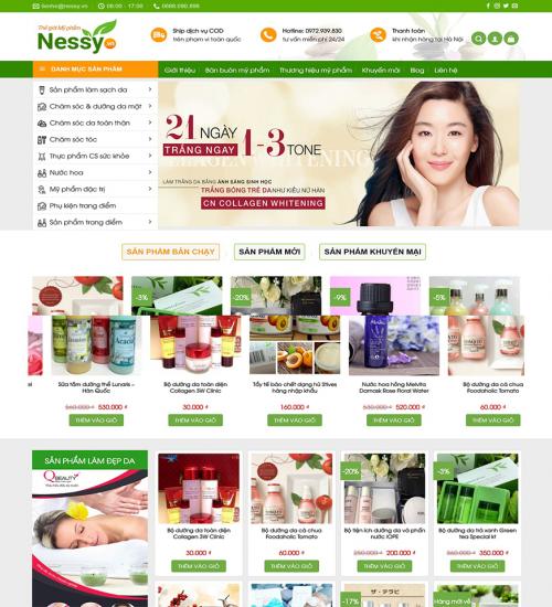 thiết kế web mỹ phẩm