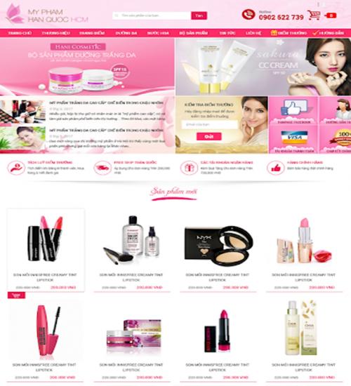 Thiết kế web mỹ phẩm